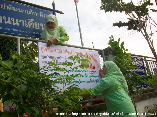 โครงการส่งเสริมสุขภาพช่องปาก ศูนย์พัฒนาเด็กเล็กบ้านนาเคียน ประจำปี ๒๕๕๖